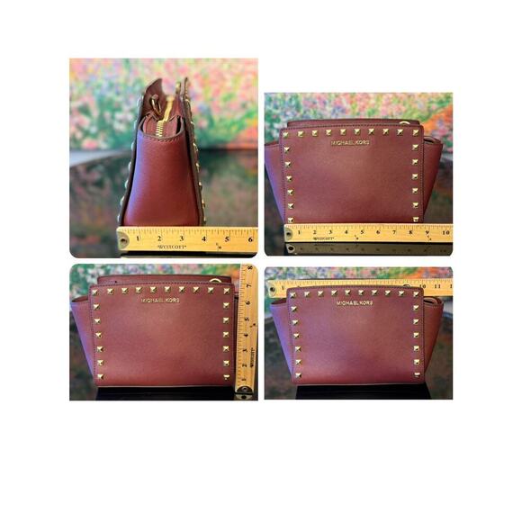 EUC Michael Kors Studded “Selma” Leather Crossbody/Clutch - Picture 8 of 8